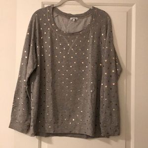 Splendid rose gold dot jersey sweatshirt